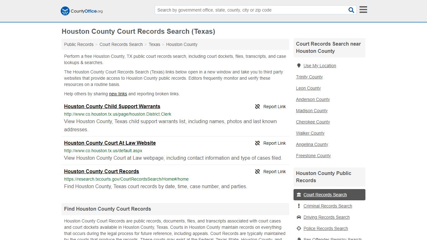 Court Records Search - Houston County, TX (Adoptions, Criminal, Child ...